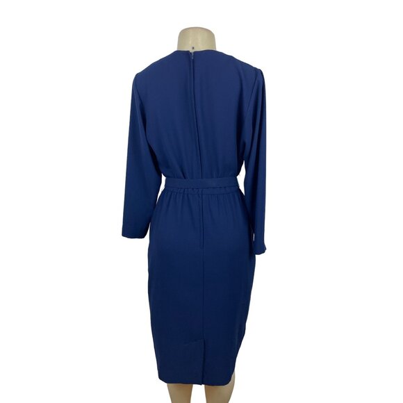 Vintage 80's Tanner Women's Royal Blue Sheath Dress Sz 8 (EUR 40) - Picture 3 of 6
